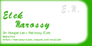 elek marossy business card